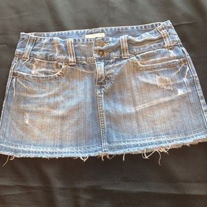 Distressed Blue Jean Skirt